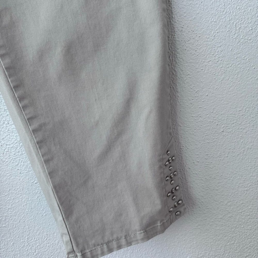 Hearts of Palm Tan Cream Capris Elastic Waist Cotton Pants SZ 14P - Picture 11 of 15